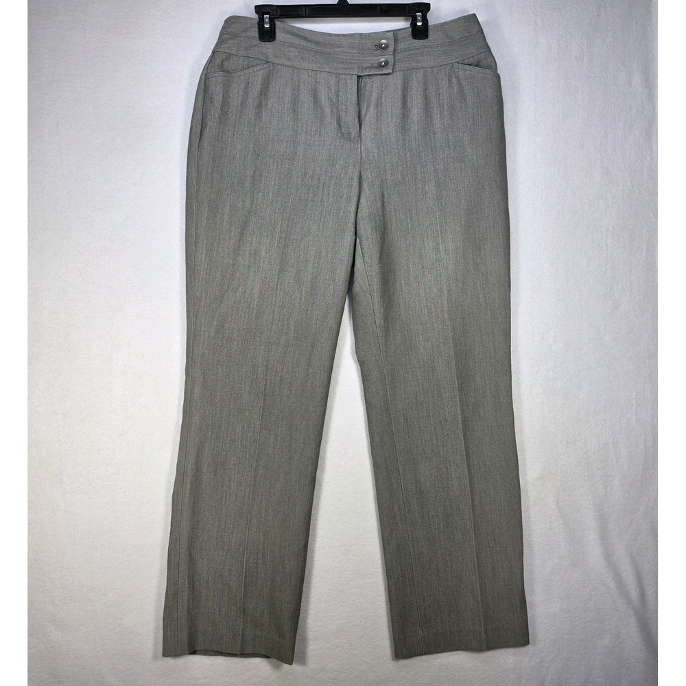 Cato Women's Straight Leg Dress Pants Slacks Size 14 Gray Tiered Waist